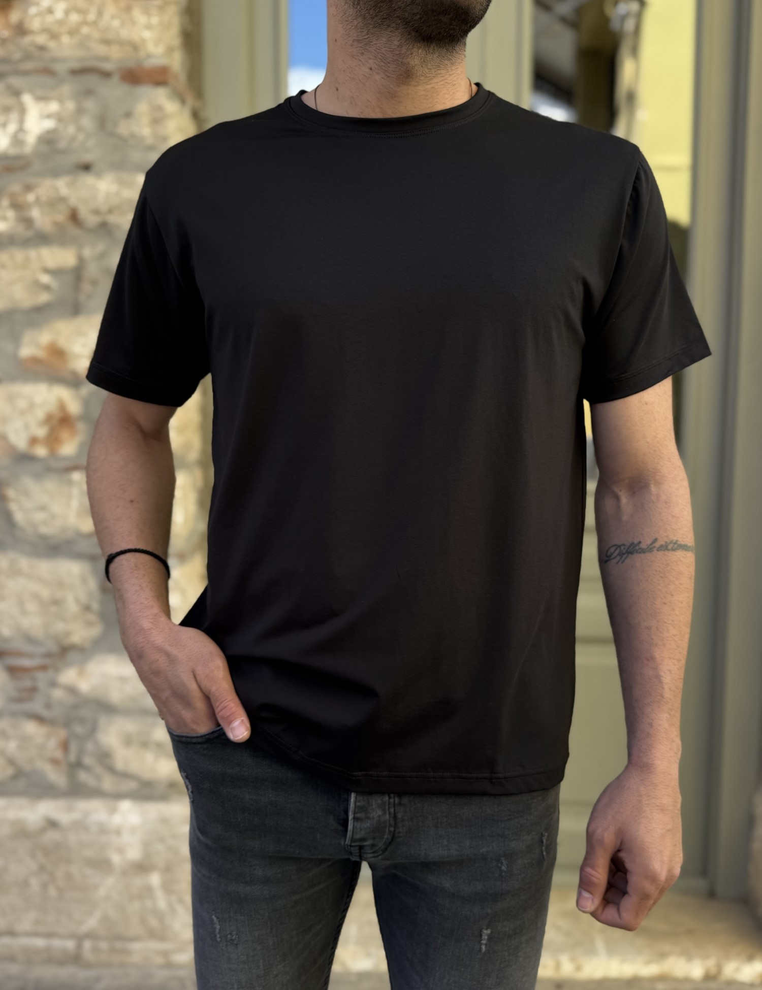 Everbest Ανδρικό T-shirt κοντομάνικο μαύρο 262823M - Everbest - 